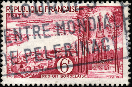 A stamp showing Region Bordelaise en Franceのeditorial素材