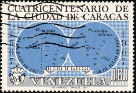  CIRCA 1967  A stamp printed in Venezuela showing the caracasの写真素材