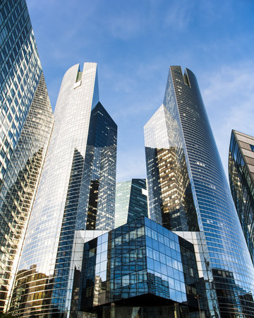 Modern skyscrapers in the urban area of Parisの写真素材