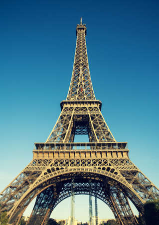 Vintage image of the Tour Eiffel in Parisの写真素材