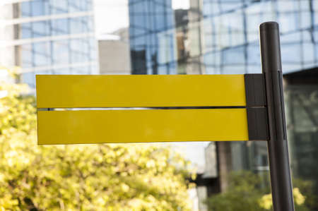 Two advisory on a grey pole in Parisの写真素材