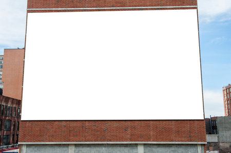 A large blank urban billboard with copy space