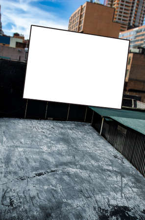 A large blank urban billboard with copy spaceの写真素材