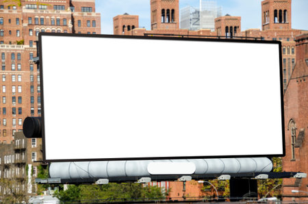 A large blank urban billboard with copy spaceの写真素材