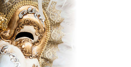 Colorful venetian mask with many details on itの写真素材