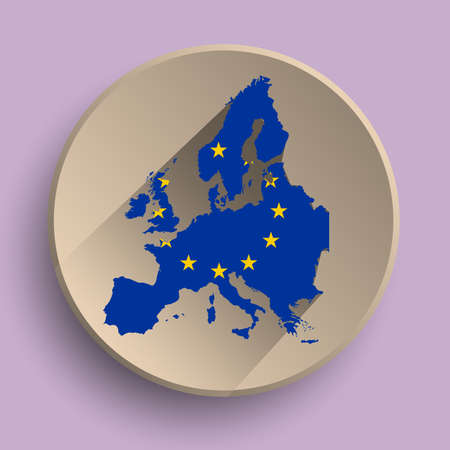 Flat icon with flag of Europeのイラスト素材