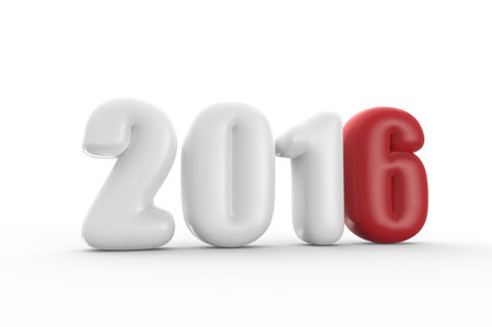2016 text like balloons isolated on a white background