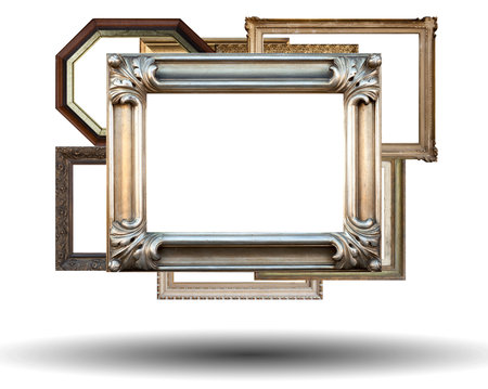 Many frames isolated on a white background