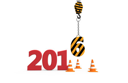 2016 new year in progress isolated on a white backgroundの写真素材