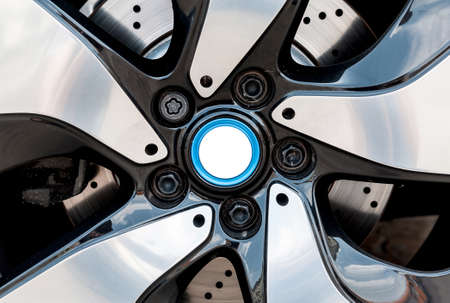 Close up of a modern sport wheelの写真素材