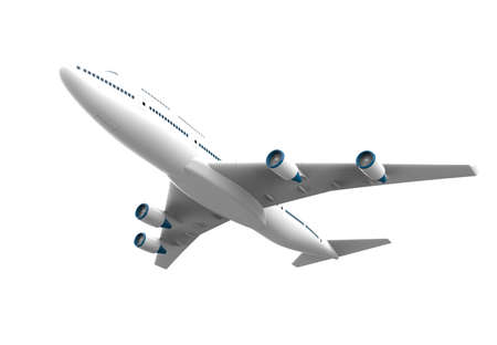Airplane isolated on a white background: 3D illustrationの写真素材