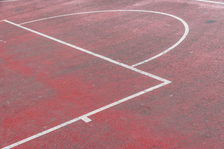 Grunge concrete red basketball ground