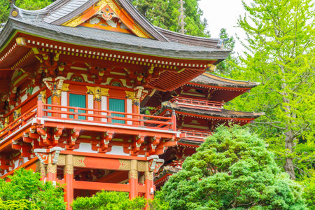 San Francisco, Japanese Tea Garden in the Golden Gate Parkのeditorial素材