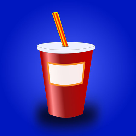  drink cup with copyspace のイラスト素材