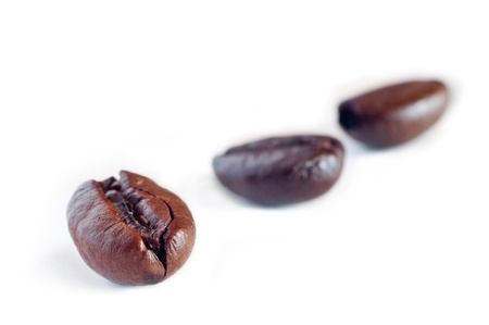 Coffee beans on a white background の写真素材