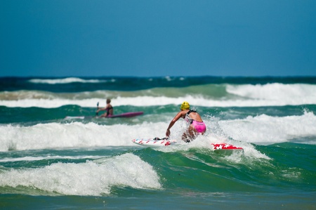 GOLD COAST, SURFERS PARADISE, QLD,  AUSTRALIA - Feb. 2013: Maddy Dunn (17) raceのeditorial素材