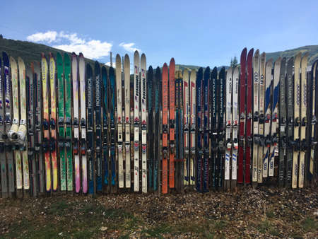 Fence made of skis, Park City, Utah, United Statesのeditorial素材