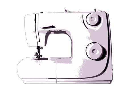 Blank sewing machine on a white background. Illustration, vector.