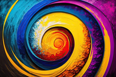 Abstract spiral oil painting created using Generative AI.