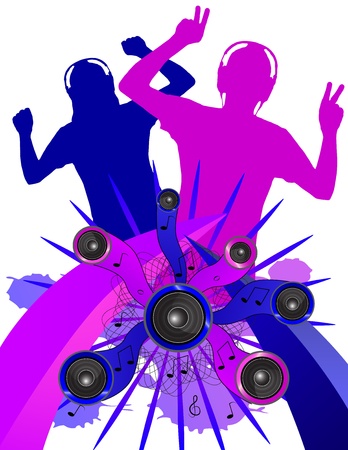 Grunge Dancers Without Backgroundのイラスト素材