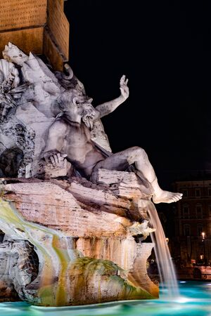 Rome. Navona Square on a beautiful summer night.の写真素材