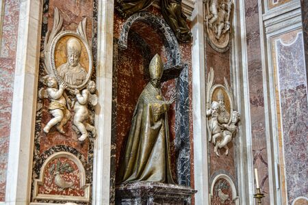 Statue at Saint Peters Basilica in Vatican City - Rome - ROME / ITALYの写真素材