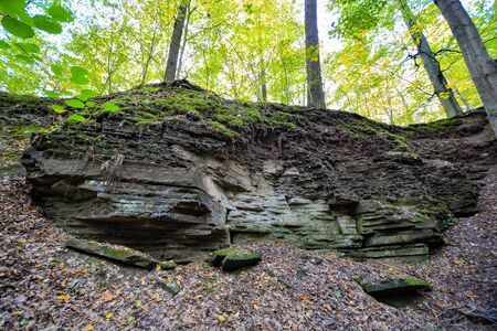 Rocks in the Forest in Freudental, South of Germanyの写真素材