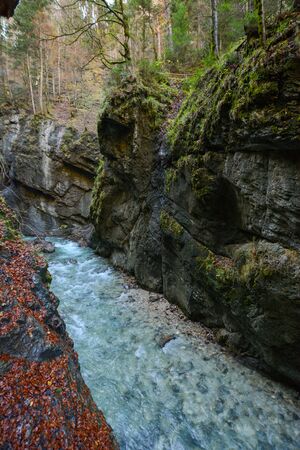 Partnachklamm in Garmisch-Partenkirchen, a canyon in germanyの写真素材