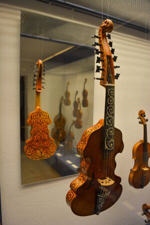 old violin from the barock age in MIttenwald, Germanyの写真素材