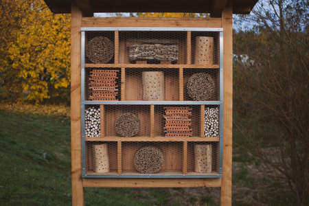 Wild Bee Hotel - Insect Hotel in Freudental, South of Germanyの写真素材