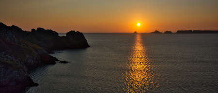 Sunset at the point de Dinan on Crozonの写真素材