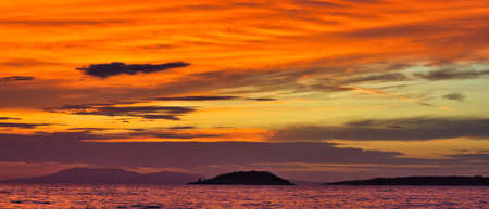 Beautiful colours of Sunset in Dalmatia, Croatiaの写真素材