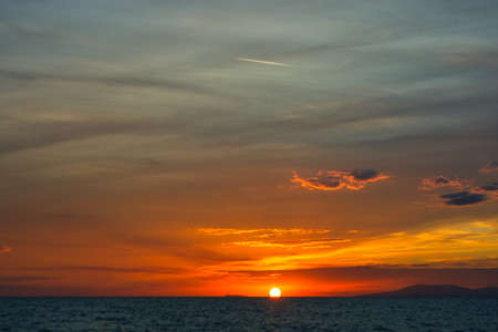 Beautiful colours of Sunset in Dalmatia, Croatiaの写真素材