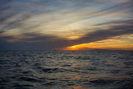 Beautiful colours of Sunset in Dalmatia, Croatiaの写真素材
