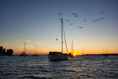 Beautiful colours of Sunset in Dalmatia, Croatiaの写真素材