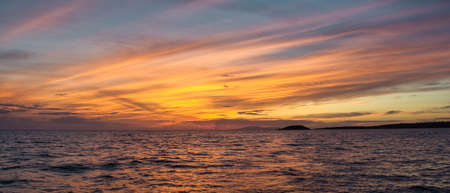 Beautiful colours of Sunset in Dalmatia, Croatiaの写真素材