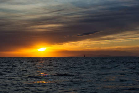 Beautiful colours of Sunset in Dalmatia, Croatiaの写真素材