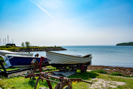landscape in the bay of Aarhus, Denmark in summer 2023の写真素材