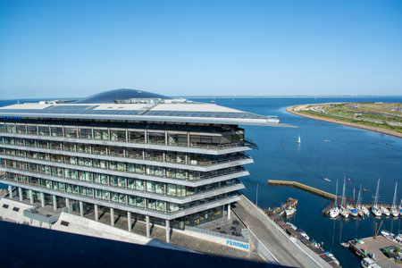 Top view of the Oresund between Denmark and Swedenの写真素材