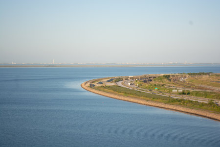 Top view of the Oresund between Denmark and Swedenの写真素材