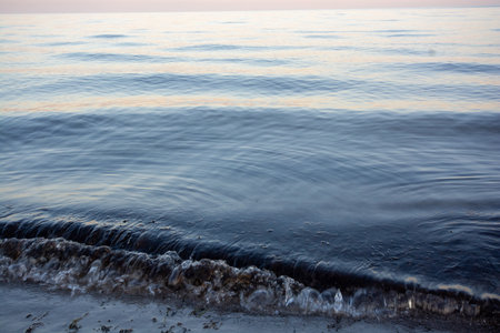 Evening mood on the beach of Ishoj, south of Copenhagen, Denmarkの写真素材