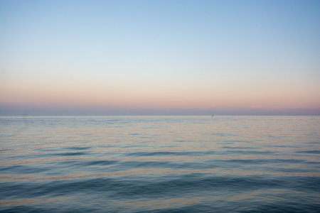 Evening mood on the beach of Ishoj, south of Copenhagen, Denmarkの写真素材