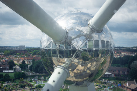 Spheric element in the city of Brussels, Belgium, July 2023の写真素材
