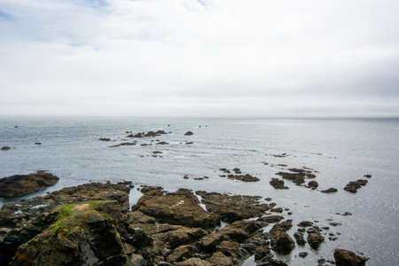 Lizard, Cornwall, UK - View of Lizard Point in Cornwall - the most southern point of England's mainland. Copy space in sky.の写真素材