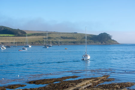 August, 2023: St. Mawes bay, southern Cornwall, England, United Kingdom, Europe