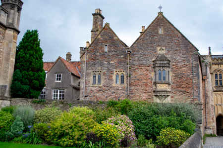 Wells Somerset, England, UK, August 2023, monastery school next to the cathedralの写真素材