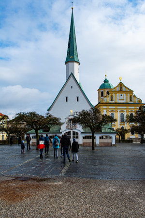 Shrine of Our Lady of Altotting, also known as the Chapel of Grace (Gnadenkapelle), is the national shrine of Bavaria dedicated to the Blessed Virgin Mary. Altotting, Germanyの写真素材