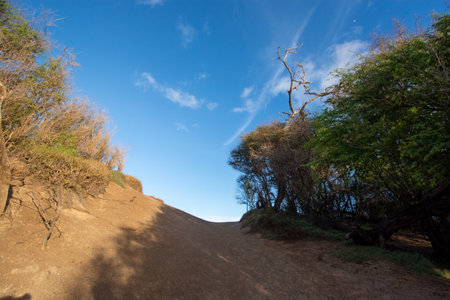 Link between the Big beach and little beach of Makena state park on Maui, Hawaii in Summer 2024の写真素材