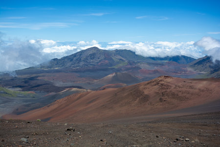 Haleakala volcano -moonlike landscape on the island of Maui, Hawaiiの写真素材