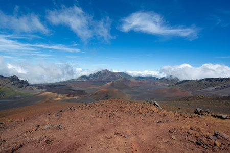 Haleakala volcano -moonlike landscape on the island of maui, hawaiiの写真素材